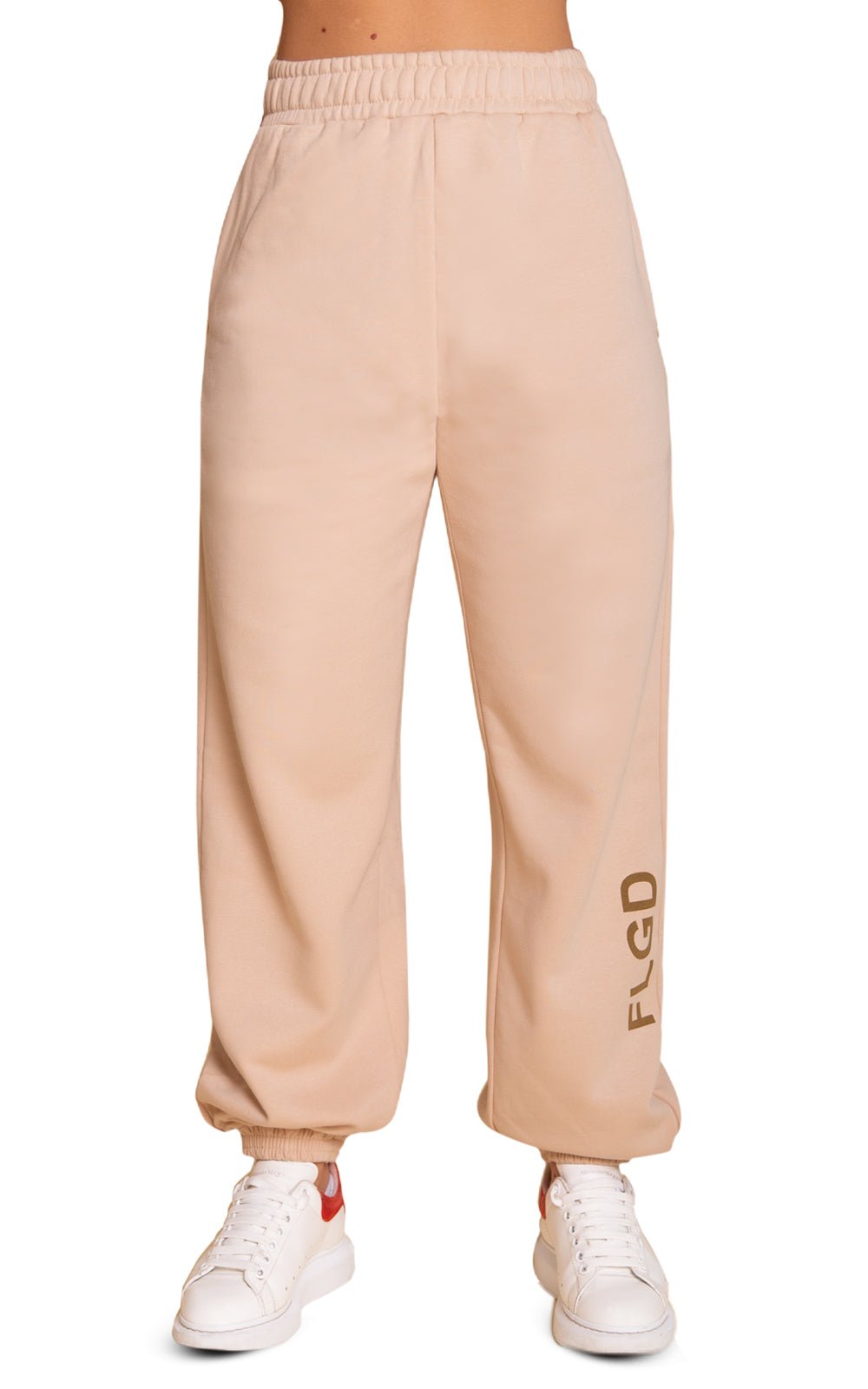 Free Spirit Women's Oversized Jogger Sweatpants Soft Sandstone - FLGD